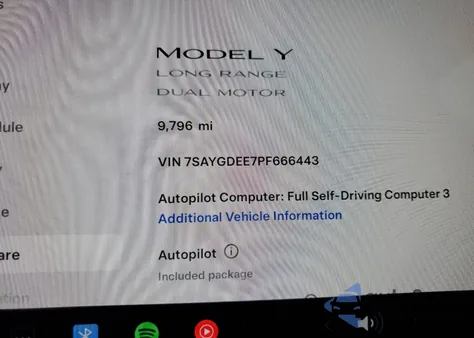2023 Tesla Model Y from USA, damaged, VIN 7SAYGDEE7PF666443
